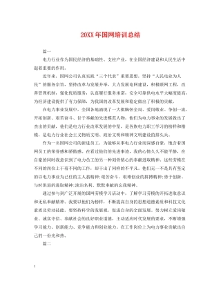 国网培训总结