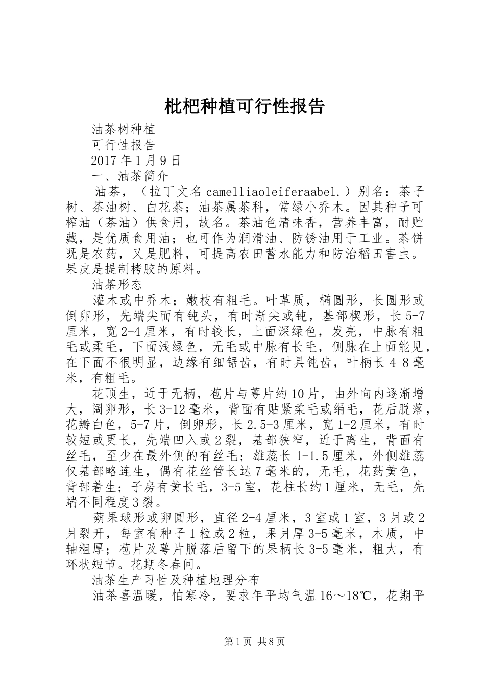 枇杷种植可行性报告_第1页