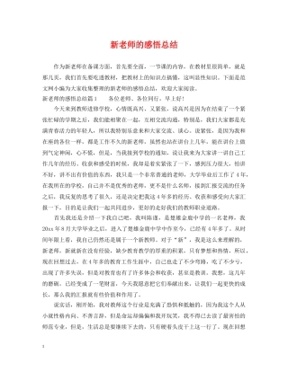 新老师的感悟总结 