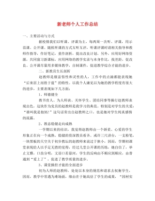 新老师个人工作总结2 