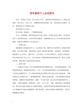 青年教师个人总结报告