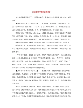 初期末自我评价