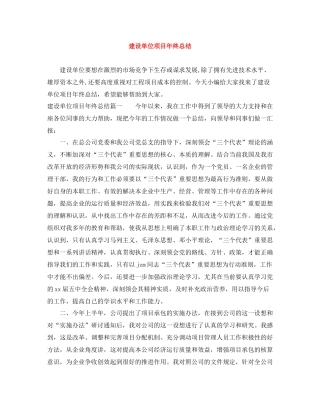 建设单位项目年终总结