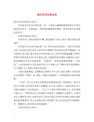 新生军训自我总结3 