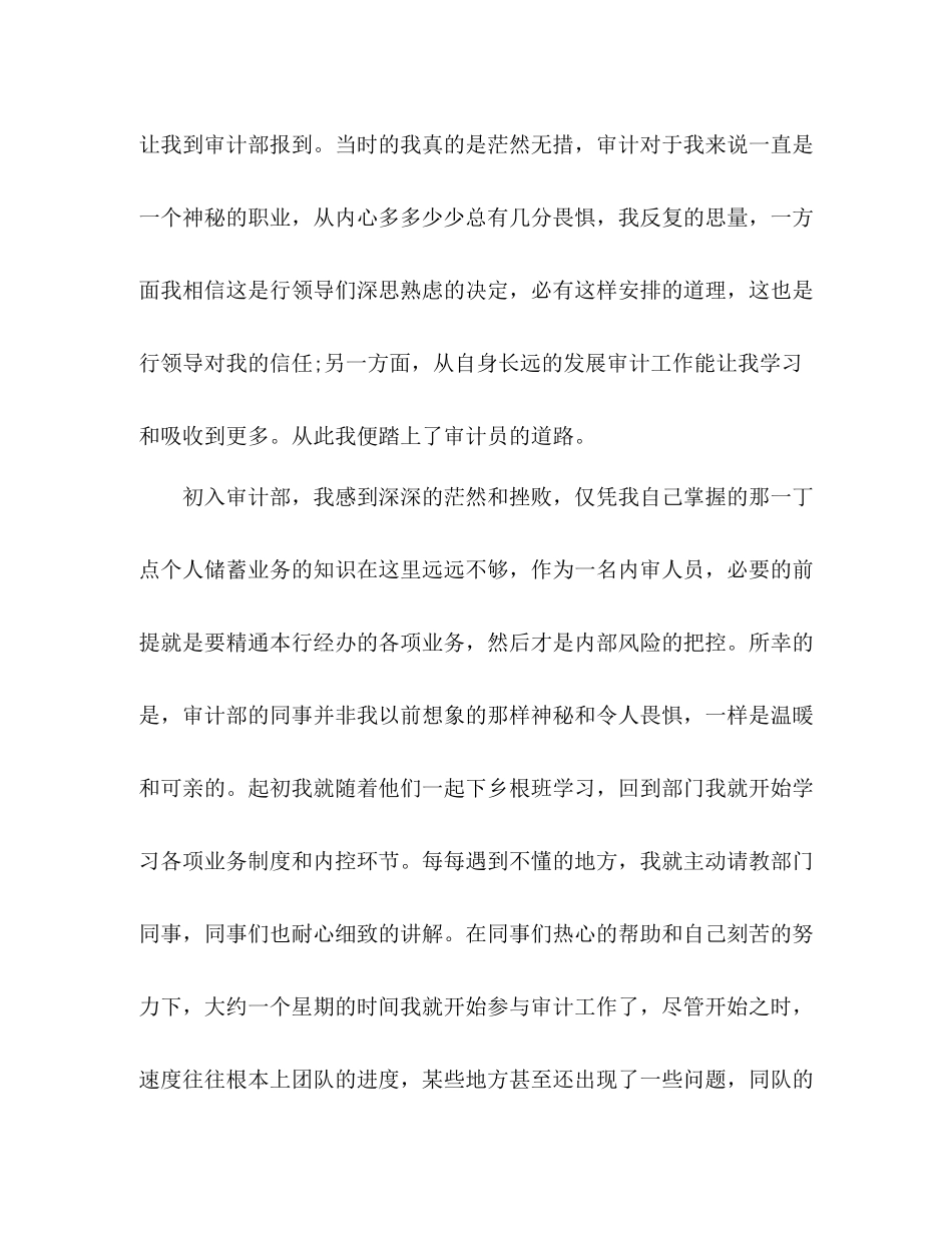 银行审计人员年终个人工作总结格式模板两篇_第2页