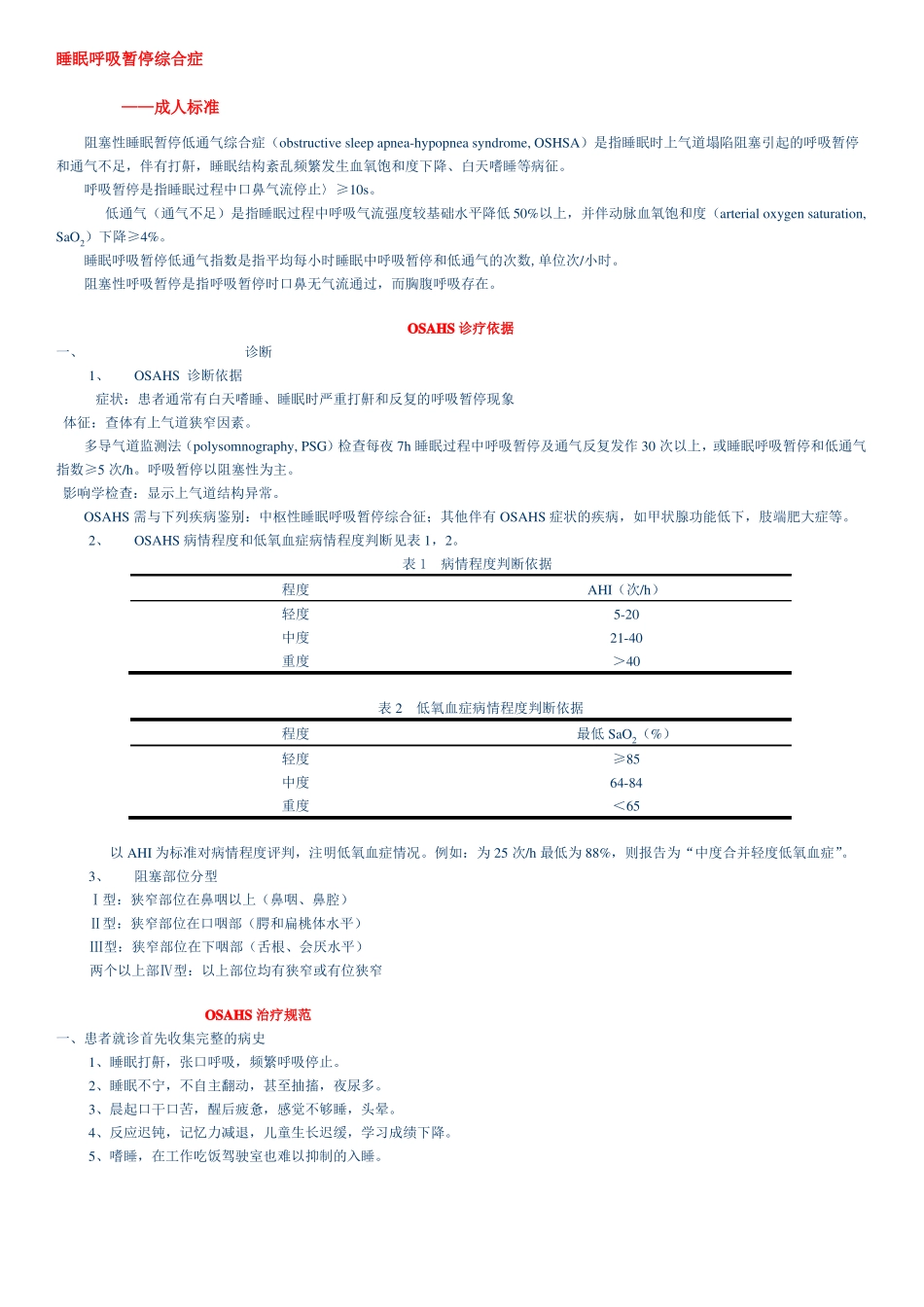 睡眠呼吸暂停综合症-诊断标准_第1页