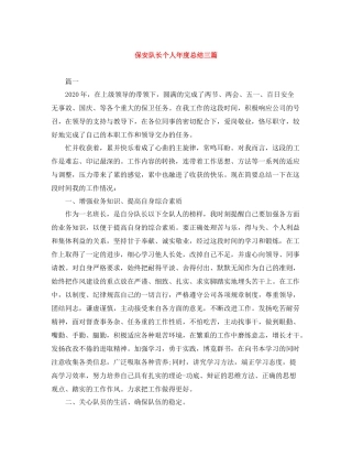 保安队长个人年度总结三篇