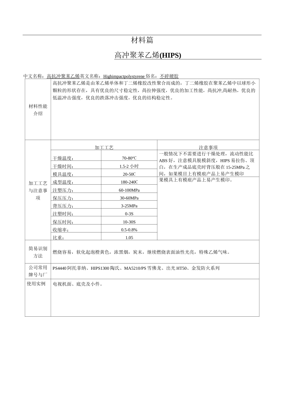(完整版)塑料材料的分类及性能性能大全_第2页