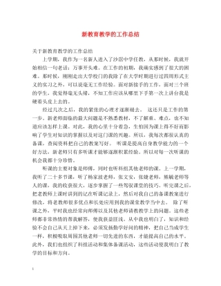 新教育教学的工作总结 