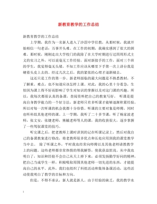新教育教学的工作总结2 