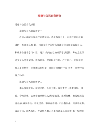 道德与公民自我评价