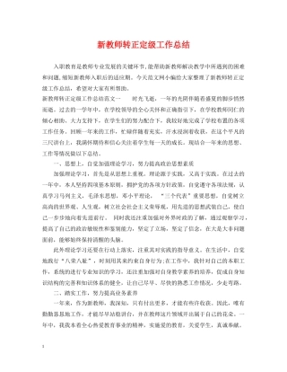 新教师转正定级工作总结 