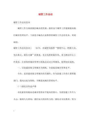 城管工作总结2)