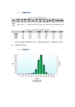 试卷得分统计