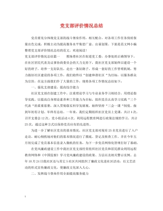 党支部评价情况总结
