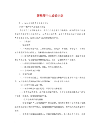 新教师个人成长计划 (2) 