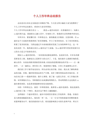个人工作年终总结报告