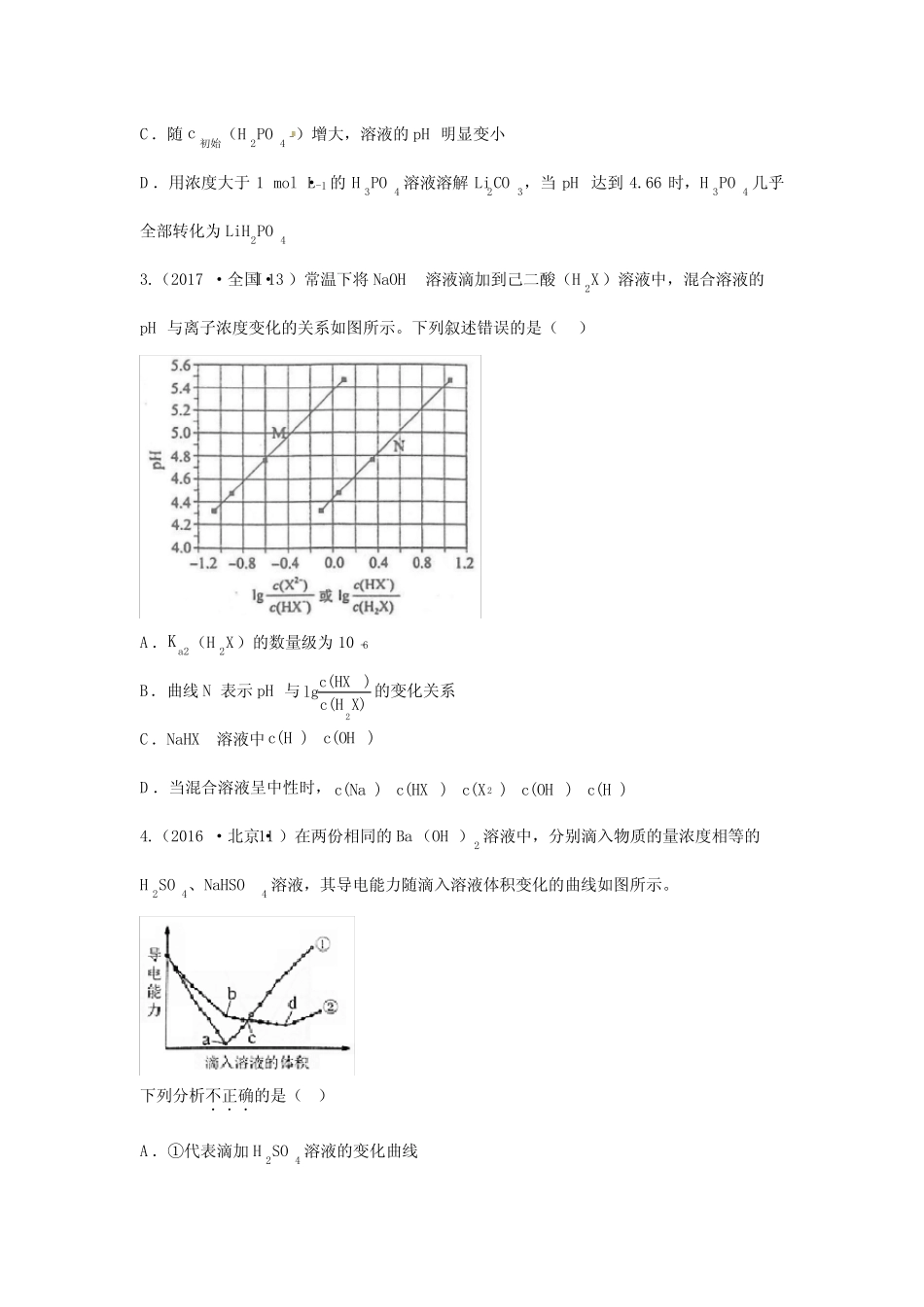 ...专题13 盐类的水解及沉淀的溶解平衡 Word版无答案原卷版_第2页