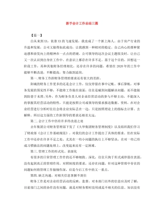 新手会计工作总结三篇 