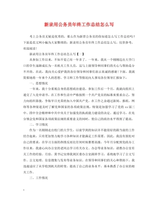 新录用公务员年终工作总结怎么写 