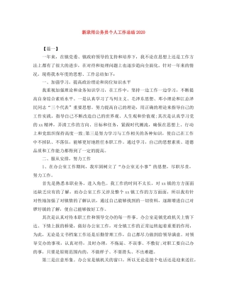 新录用公务员个人工作总结2020 