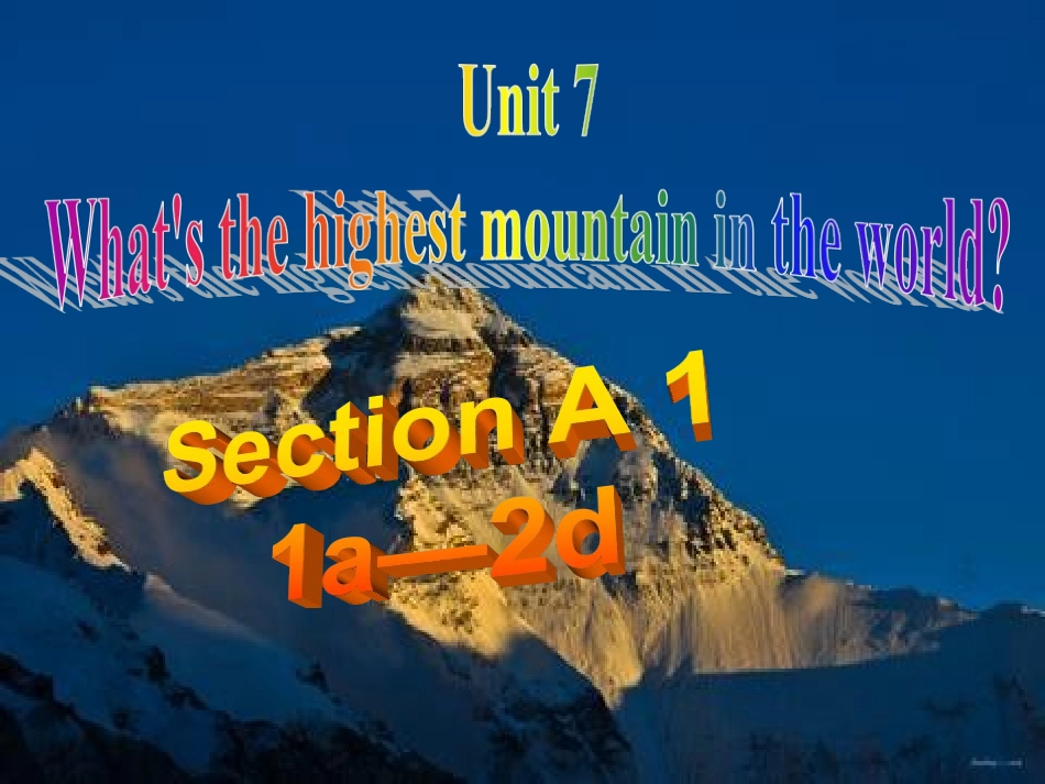 八年级Unit7SectionA1_第1页