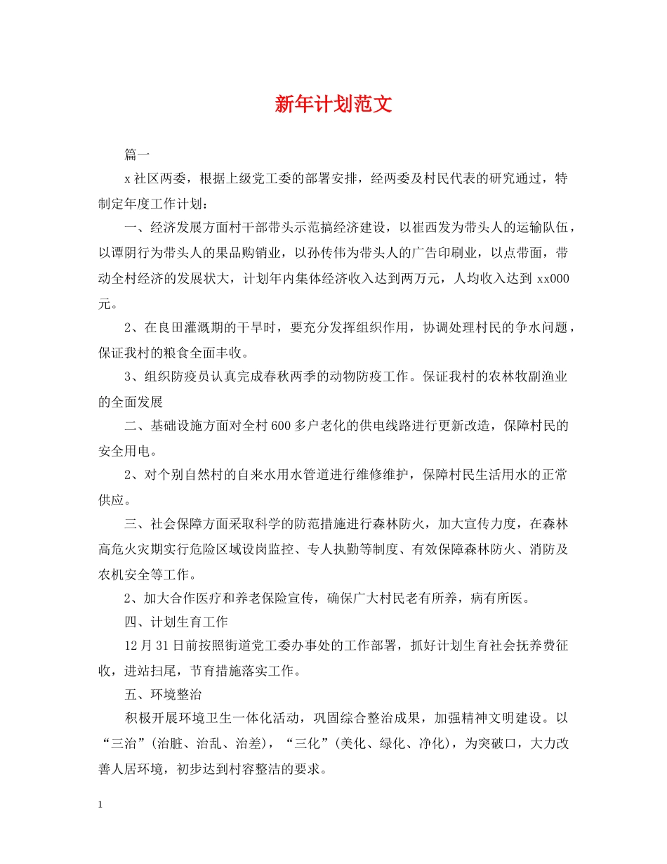 新年计划范文 _第1页