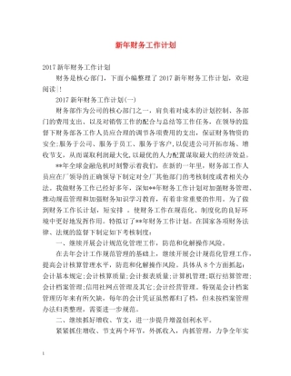新年财务工作计划 (2) 