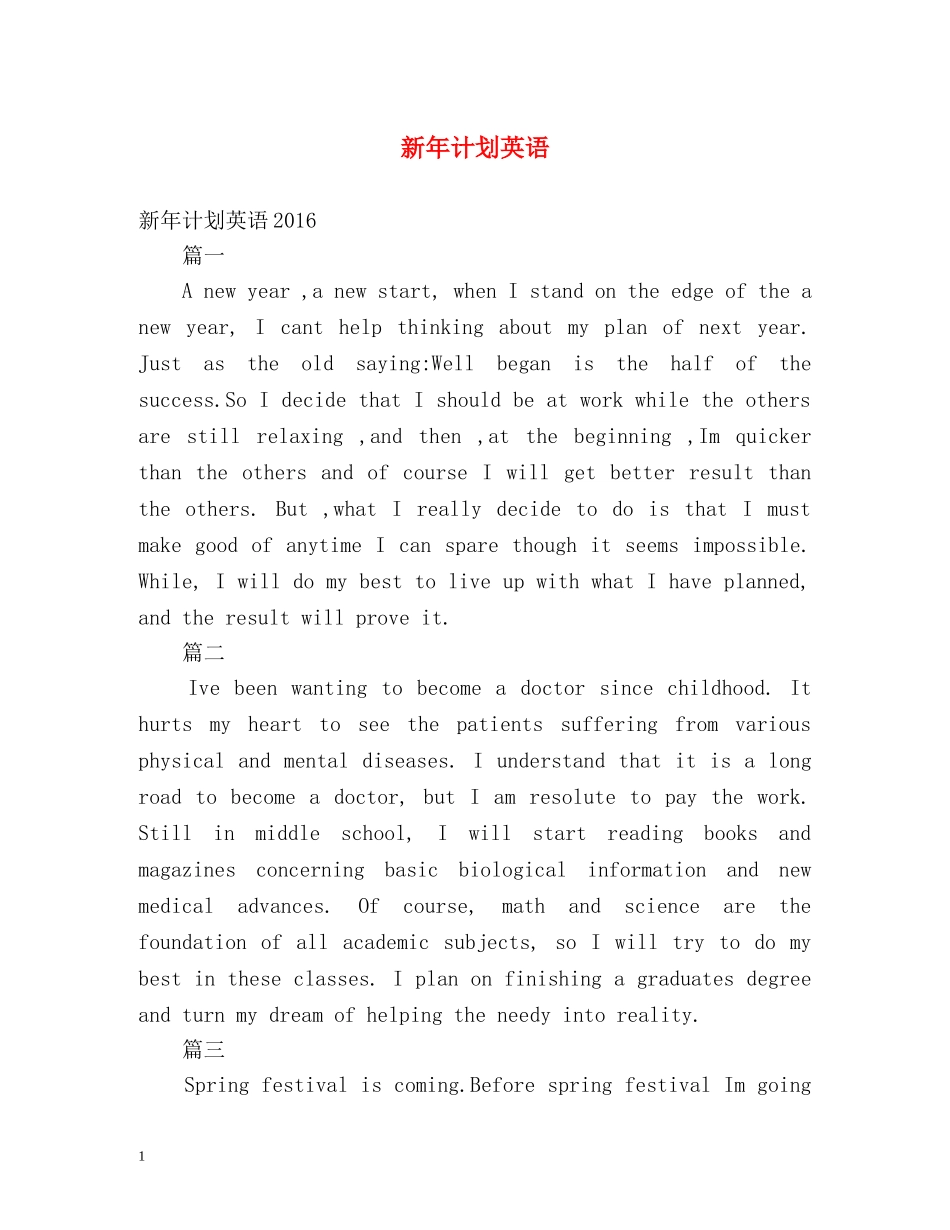 新年计划英语 _第1页