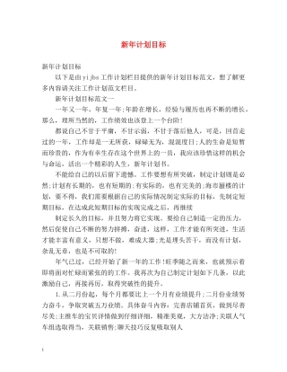 新年计划目标 