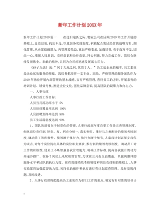 新年工作计划20XX年 