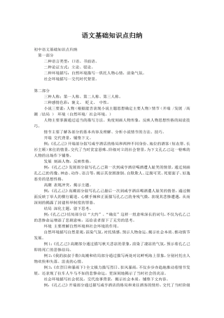 初中语文基础知识点归纳及人教版教材[1][1]
