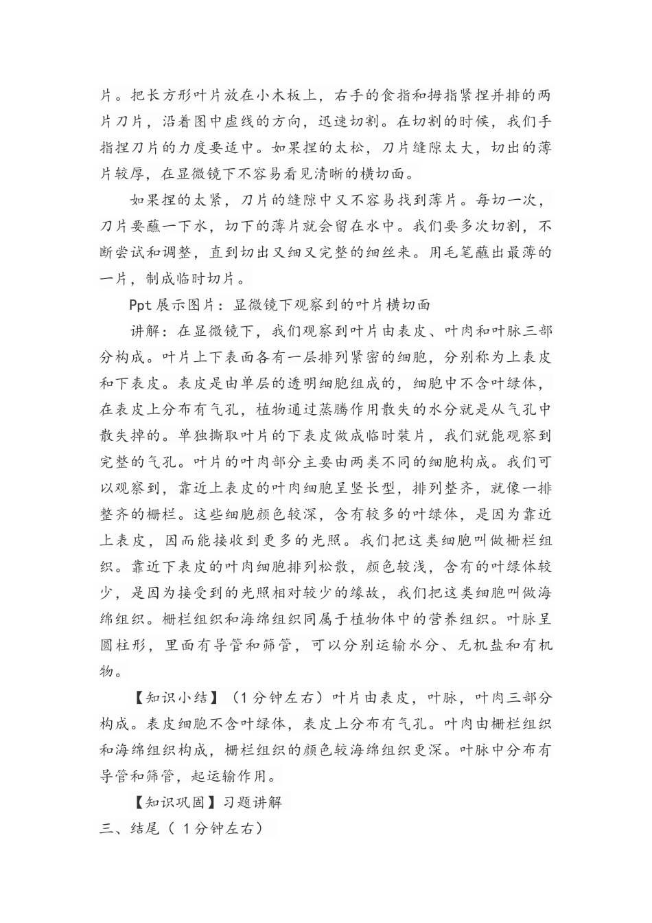 《叶片的结构》微课教学设计_第2页