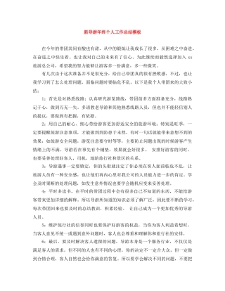 新导游年终个人工作总结模板 