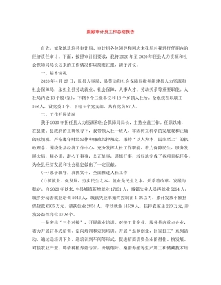 跟踪审计员工作总结报告