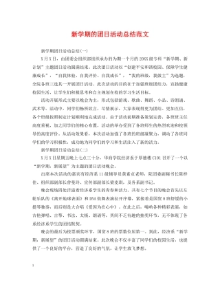 新学期的团日活动总结范文 