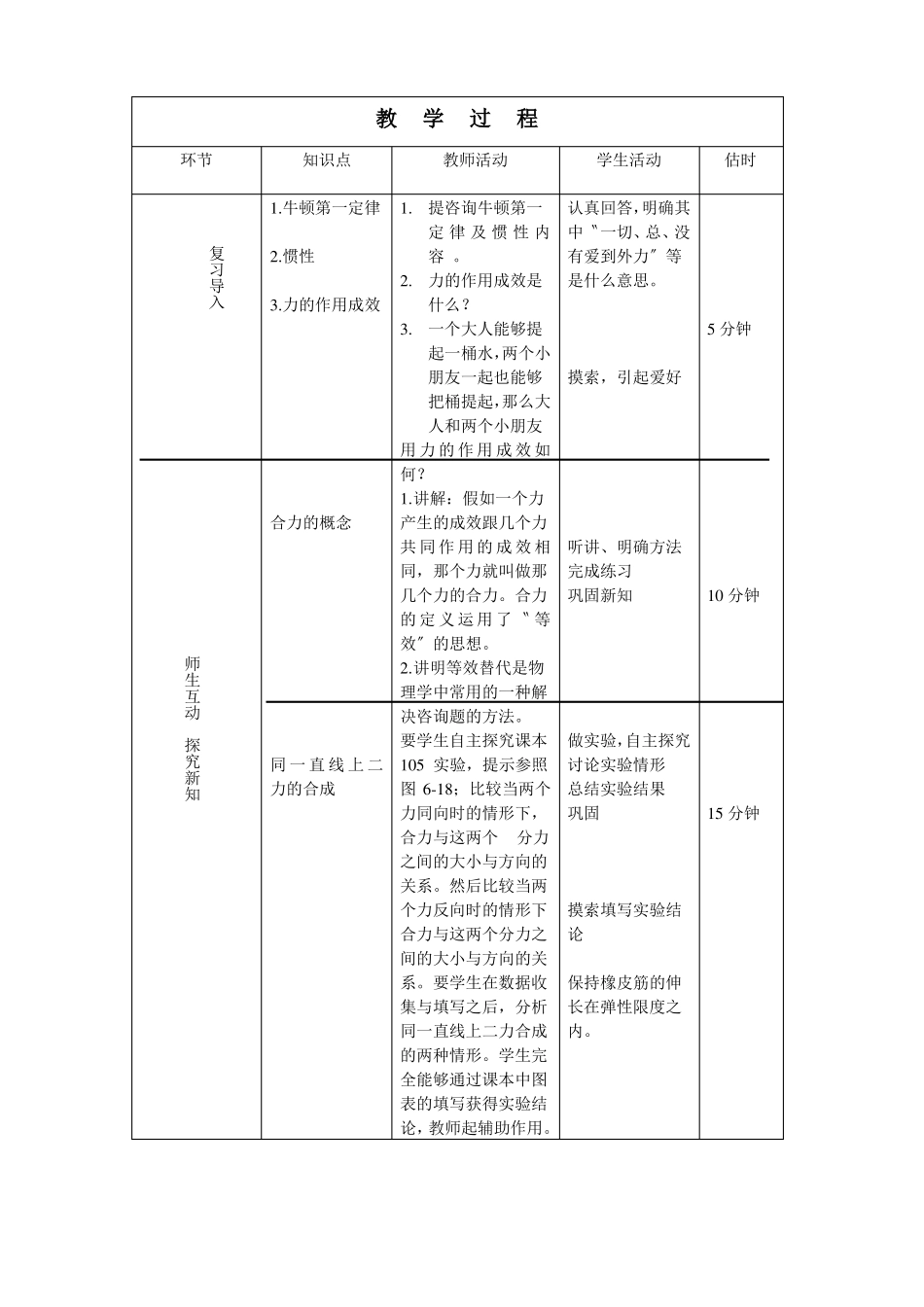 力的合成教学设计沪科版初二_第2页