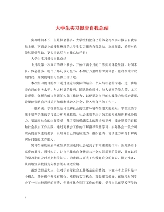 大学生实习报告自我总结