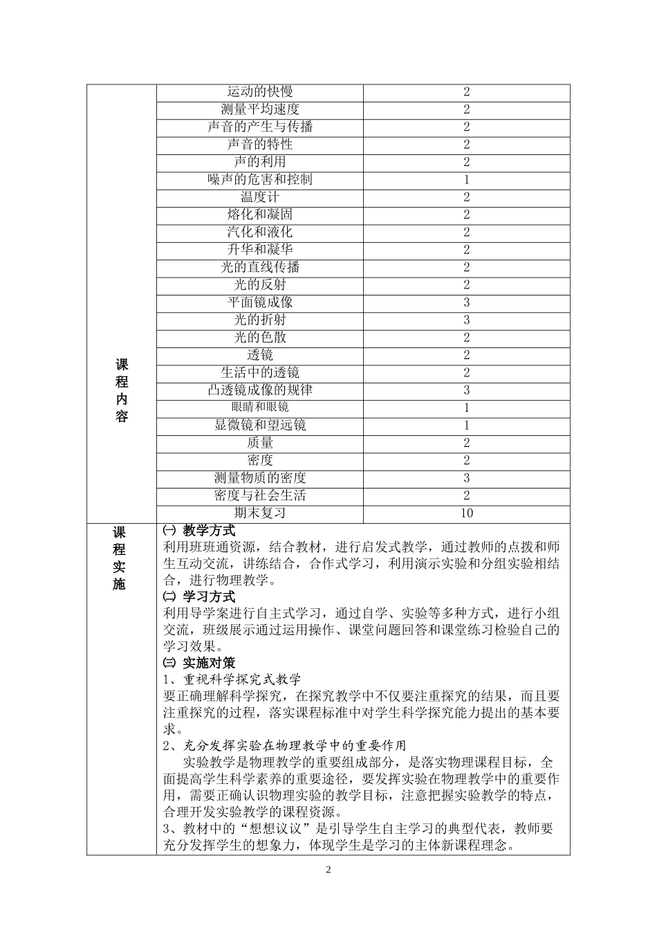 八年级物理上册-课程纲要-全册_第2页