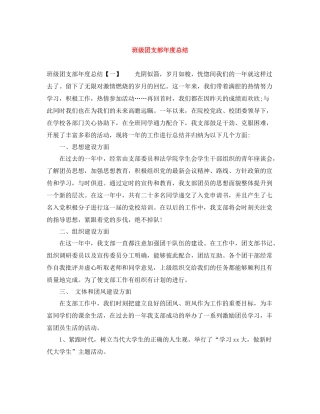 班级团支部年度总结