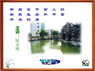 高二数学—直线和平面所成的角