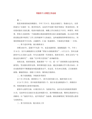 导游员个人带团工作总结