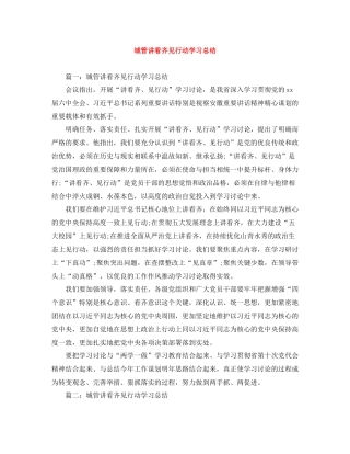 城管讲看齐见行动学习总结