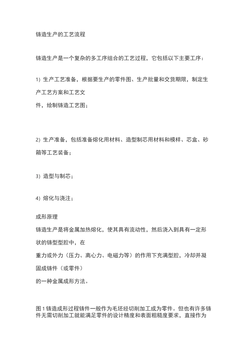 铸造生产的工艺流程_第1页