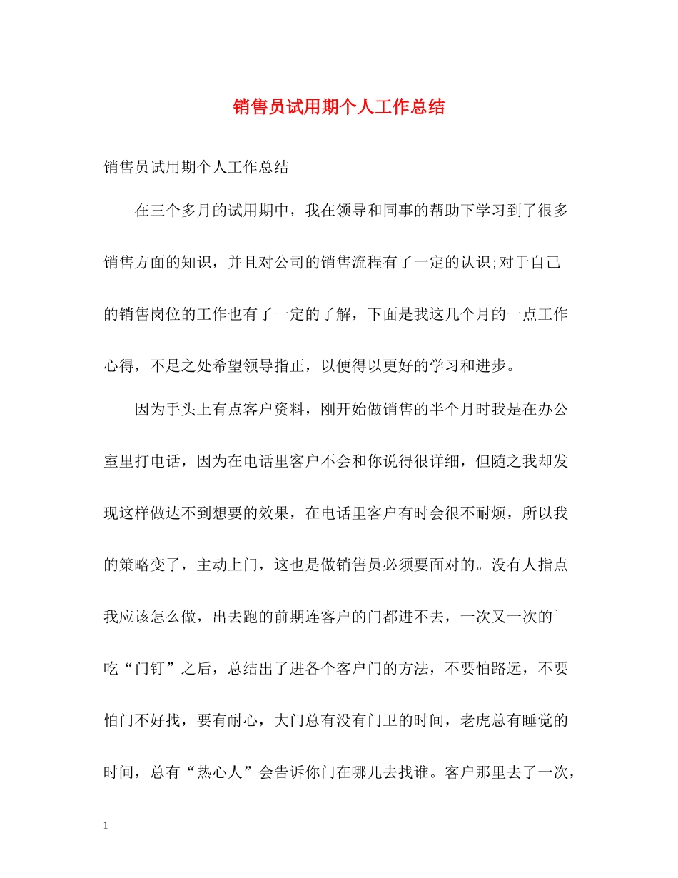 销售员试用期个人工作总结_第1页