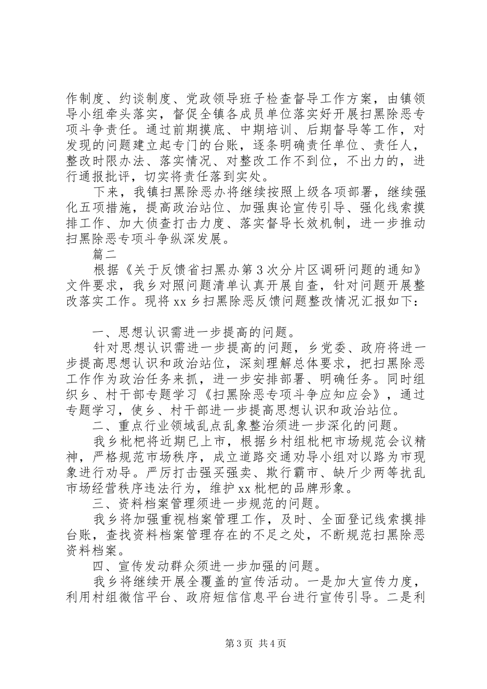 扫黑除恶整改情况报告范文两篇_第3页