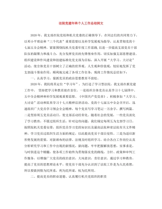 法院党建年终个人工作总结例文