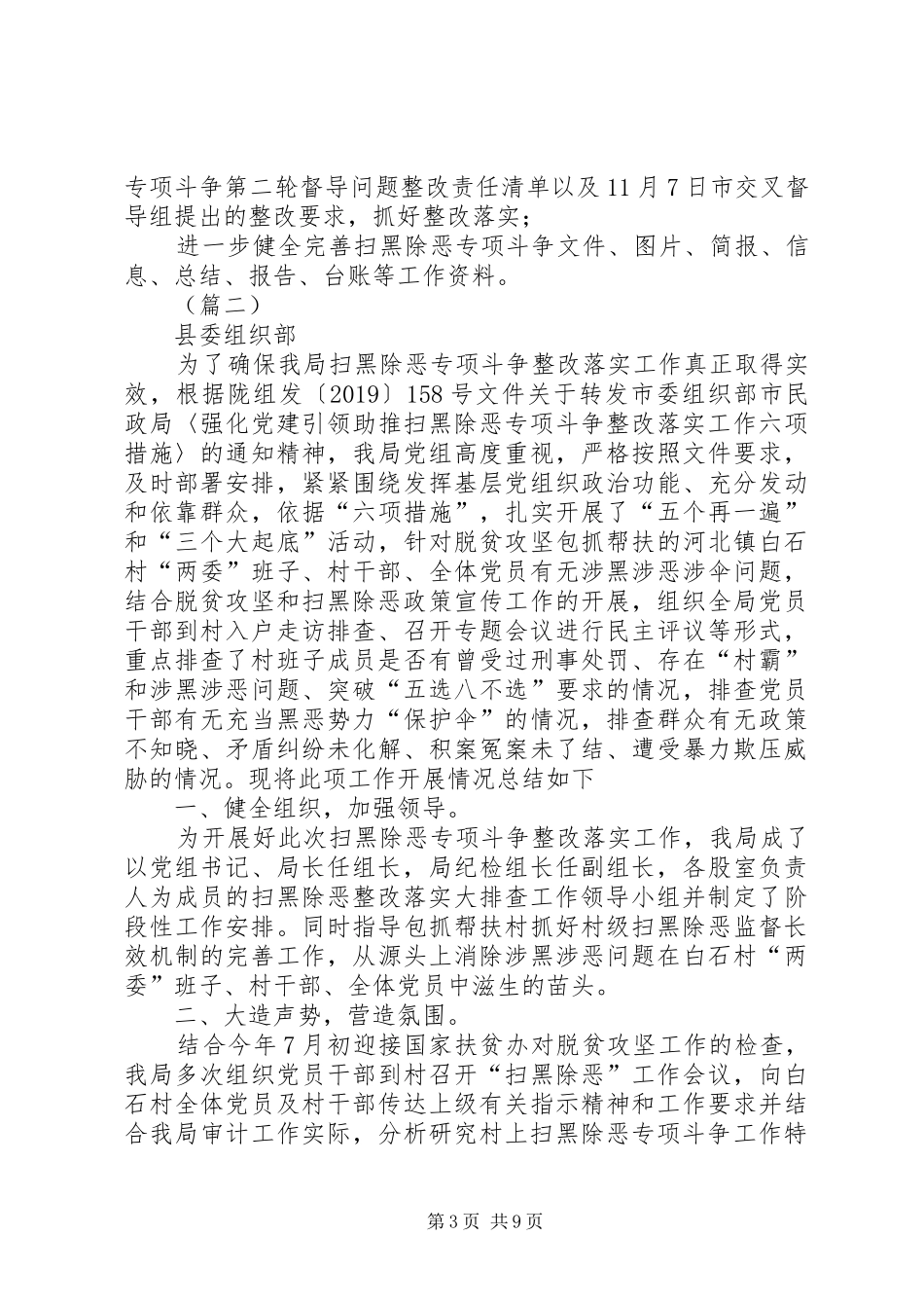 扫黑除恶专项斗争整改落实工作报告_第3页