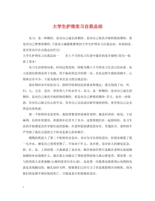 大学生护理实习自我总结