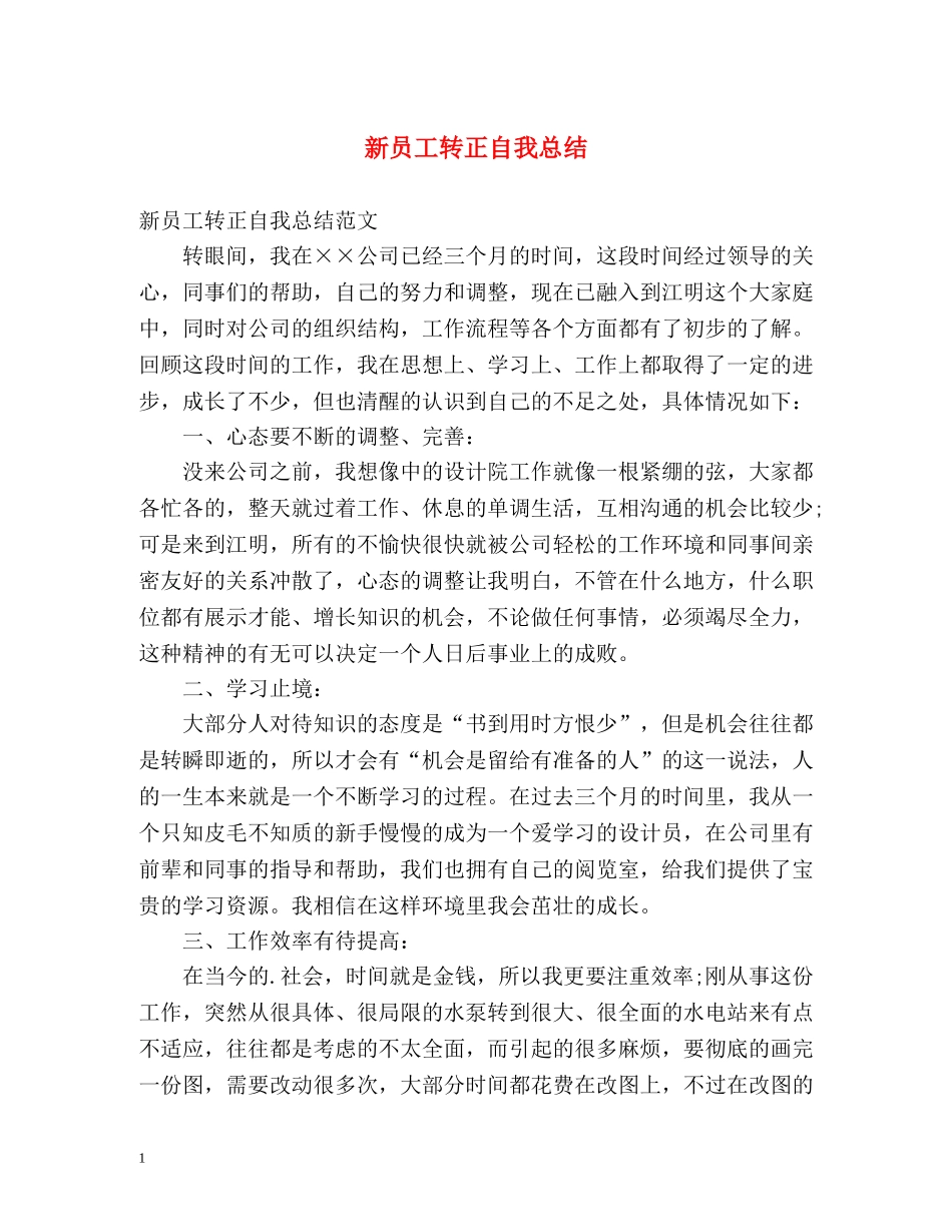 新员工转正自我总结 _第1页